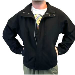 BOXIN.AOA.JW Men's Black Zip Up Water-Resistant Windbreaker Jacket | Size M